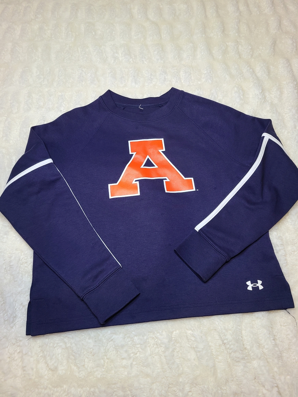 Under Armour Navy Sweatshirt with Orange 'A' Logo Women Size XS